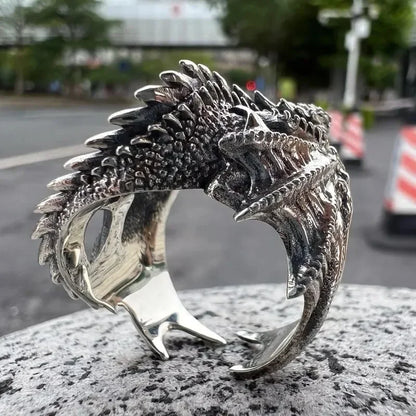 Dragon Rings Gothic Punk Style Pterosaur Wings Opening Adjustable  Rings Vintage Jewelry Accessories Gifts