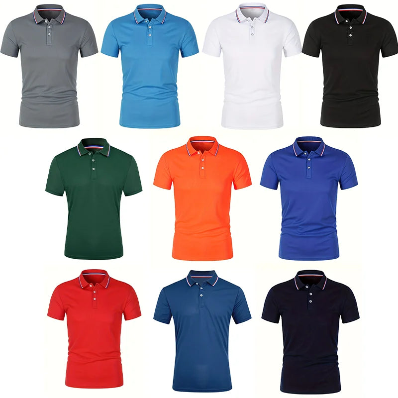 Summer Men Office Business Polo Shirt Spring Pure Solid Casual Short Sleeve Golf Shirt 2024 Breathable Unisex Shirt Dropshipping