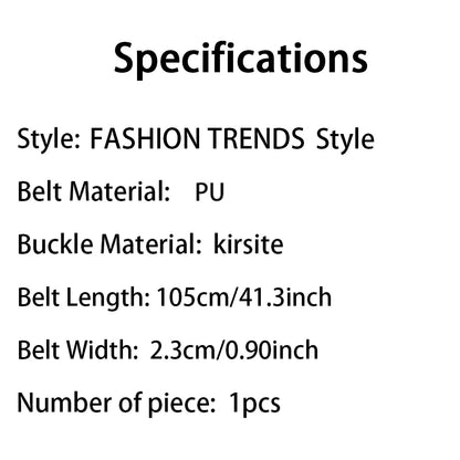 New Women's Belt Fashion Golden Buckle Belt Leisure Personalized Double Round Button PU Leather Belt Paired with Jeans Lady Belt