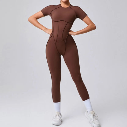 New Autumn/Winter Women's One-piece Yoga Jumpsuit leggings Long-sleeved Sexy Backless Slim Fit Sports Outfit