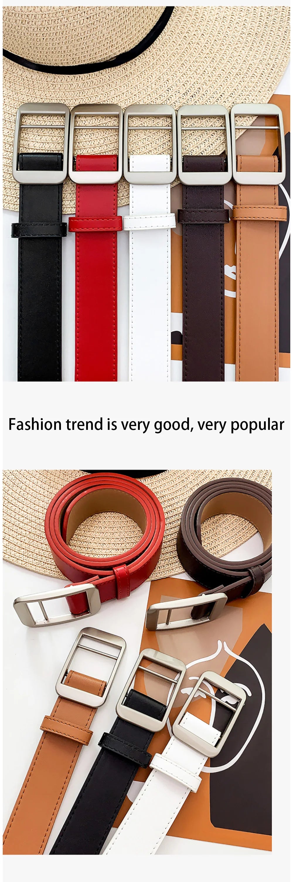 Unisex Free Size PU Leather Belt For Women No-Hole Buckle Luxury Designer Jeans Waist Belt Men Fashion Non-Porous Soft Waistband