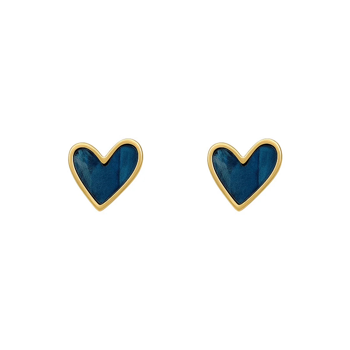 New Korean Sweet Cute Heart Stud Earrings for Women Girl Fashion Blue Glaze Aesthetic Geometric Earrings Minimalist Jewelry Gift